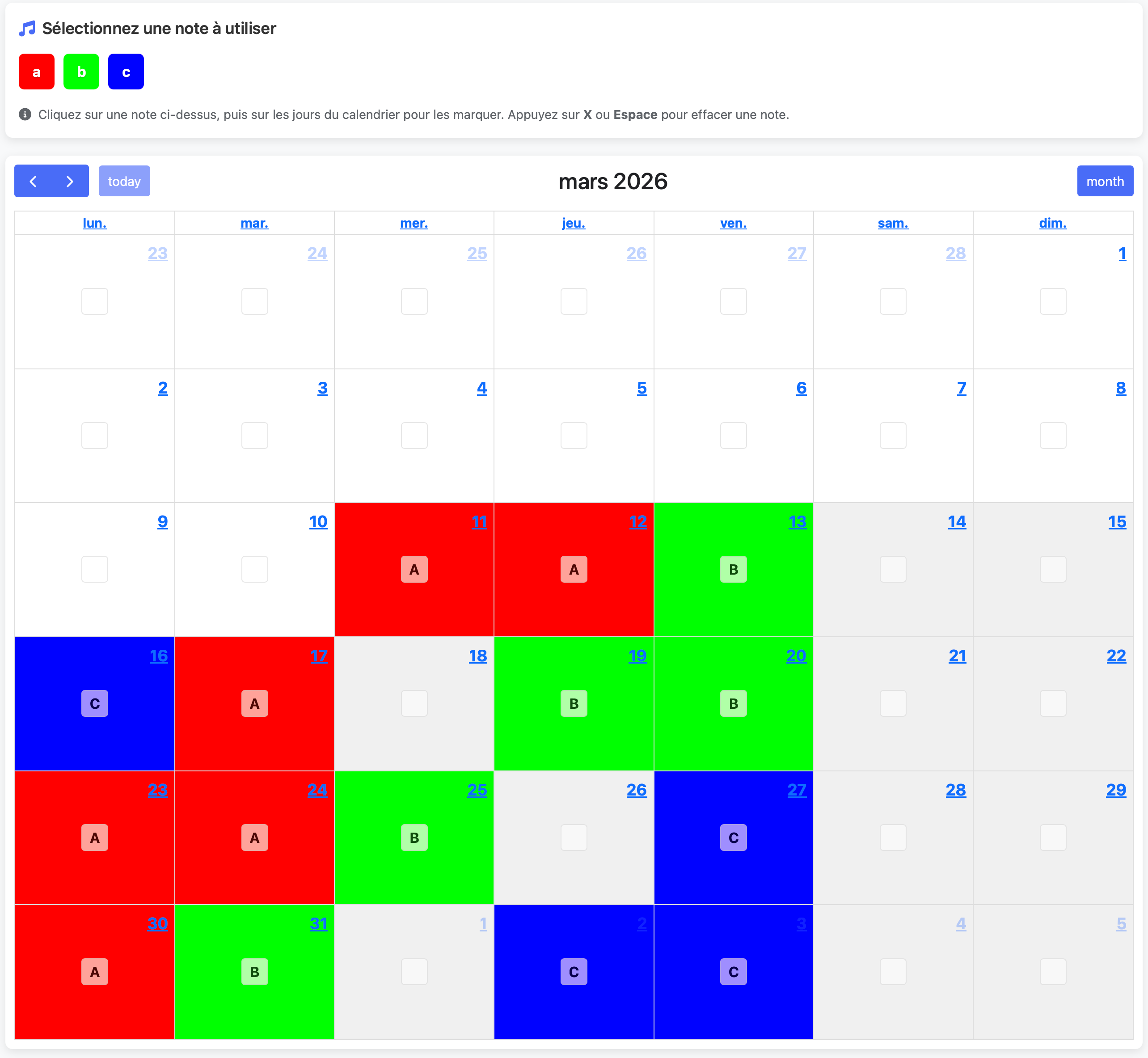 Beispiel einer musikalischen Planung